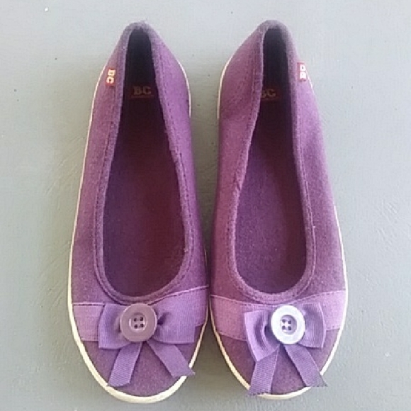 BC Footwear Purple Flats with Bow Size 8 - Picture 1 of 5